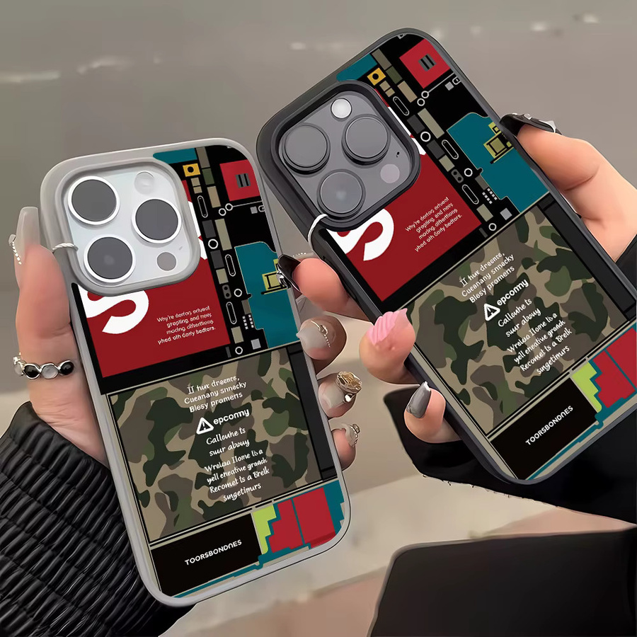 Caynes Magnetische Silikon-Handyhülle im Militär-Muster für iPhone 11 bis 17 Pro Max, stoßfest und weich, Multicolour - Bild 2
