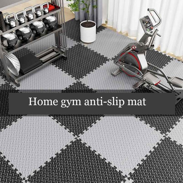 DHDH Sport-Gymnastikmatte aus EVA-Schaum in Schwarz, rutschfeste Spleißmatten für Yoga, Fitness und Boden, B/B: 30 x 30 cm - Bild 1