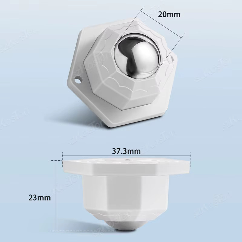 4er-Set Selbstklebende Mini Lenkrollen von ouliluye aus Edelstahl und Nylon in Schwarz mit 360 Grad Rotation - Bild 2