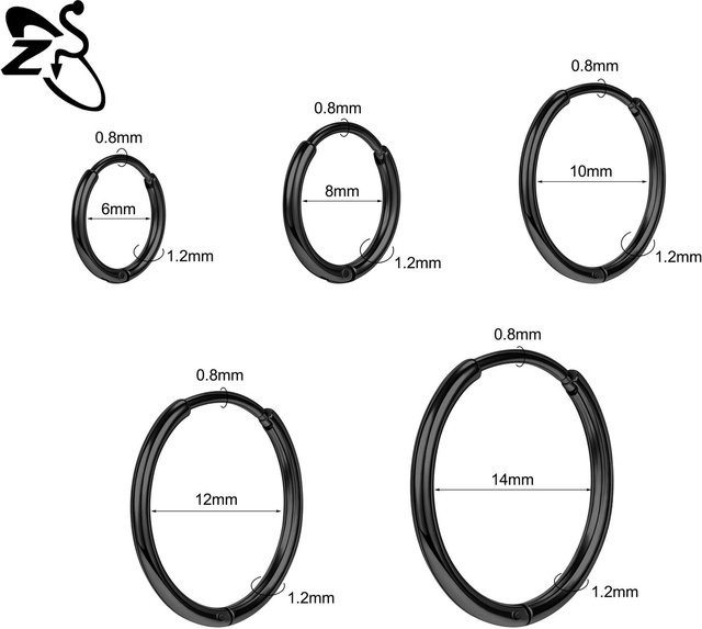 ZS Creolen Edelstahl, Gold, Zirkonia, Kristall, Unisex - Bild 1
