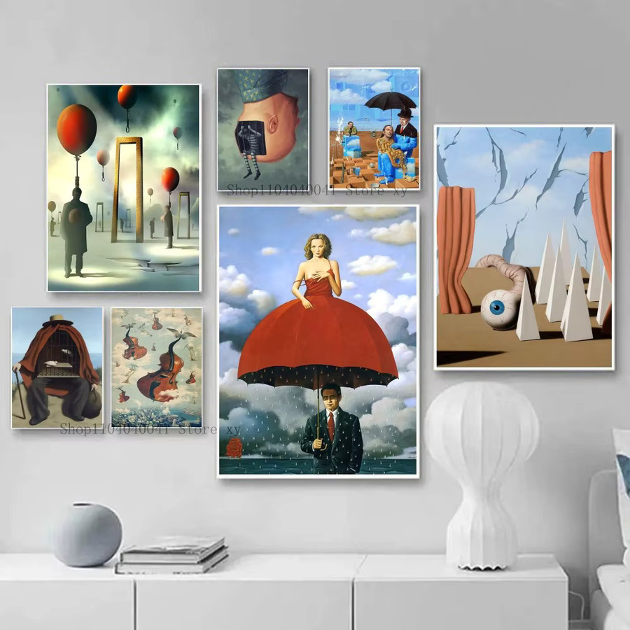 Surrealistisches Poster von Rene Magritte als abstrakter Papierdruck in Mehrfarbig für dein Wohnzimmer oder Café von Potdemiel - Bild 2