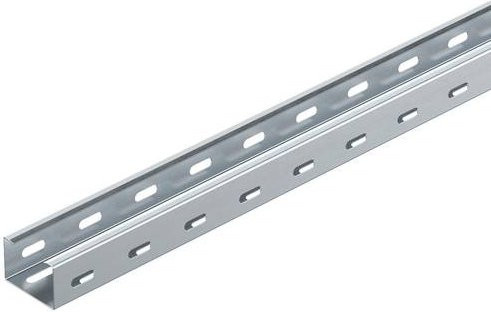 OBO Bettermann Kabelrinne 6047410, Farbe: Silber, B: 50,00 mm, H: 35,00 mm, L: 3 m - Bild 1