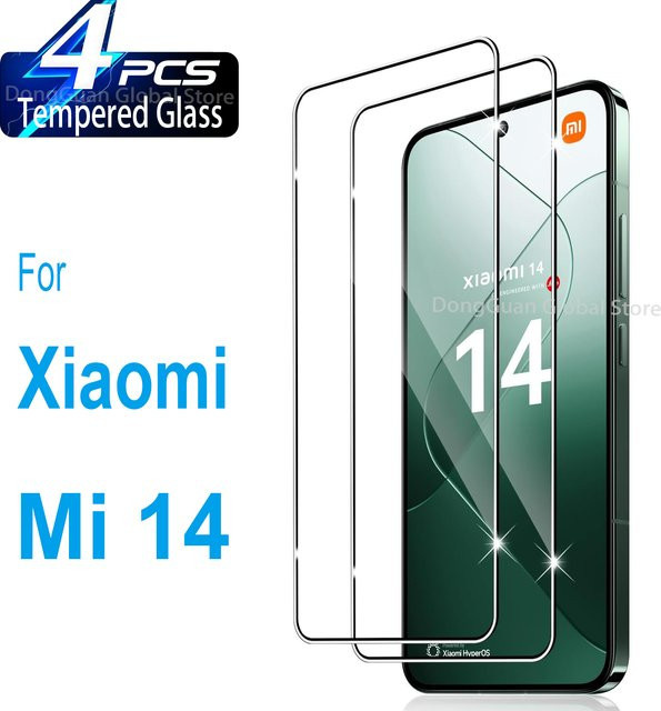 Xiaomi 14 Displayschutzfolie aus gehärtetem Glas, transparent, 6,36 Zoll - Bild 1