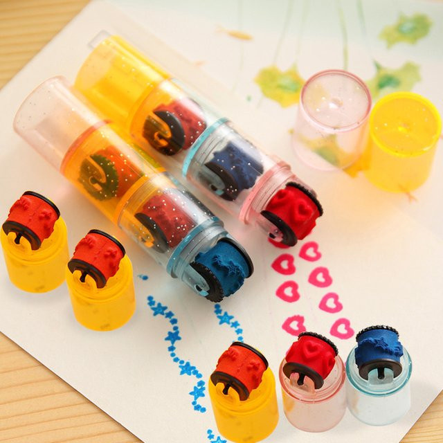 Kissbuty Kawaii Roller Stempel Set mit bunten Cartoon-Motiven für Kinder und DIY-Tagebücher, Mehrfarbig - Bild 1