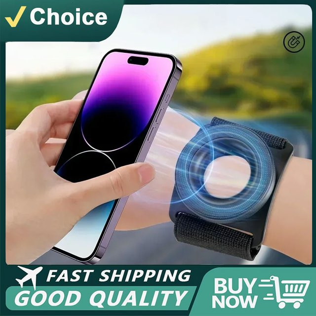 Universeller magnetischer Armband-Telefonhalter für MagSafe iPhone 12 bis 17 Pro Max Plus, Schwarz - Bild 1