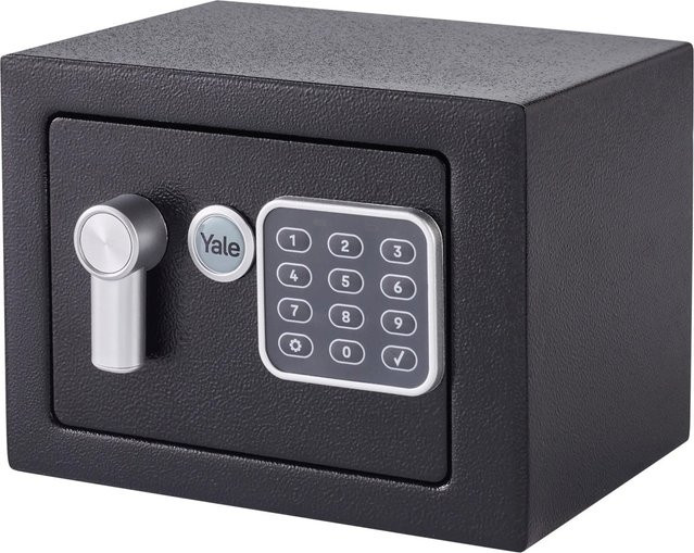 Yale Value Safe XS Möbeltresor mit elektronischem Zahlenschloss und Schlüsselschloss, Schwarz, B/T/H: 23,0 x 17,0 x 9,0 cm - Bild 1