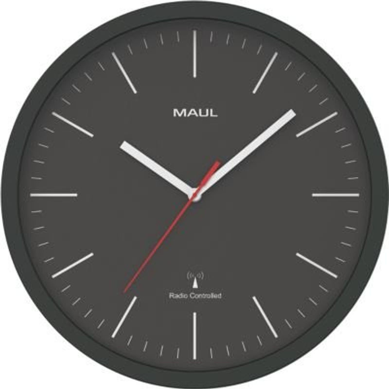 MAUL Funk Wanduhr MAULjump, rund, analog, schwarz-weiß, Durchmesser: 30,5 cm - Bild 1