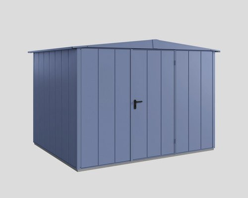 Ecostar Gerätehaus Elegant-S aus verzinktem Metall in Blau, B/H/T: 302,8 x 219,4 x 238 cm - Bild 1
