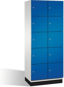 C+P Fächerschrank Cambio auf Sockel mit 10 Fächern, Korpus Lichtgrau und Front Enzianblau, H x B x T: 195 x 80 x 52,5 cm - Bild 1