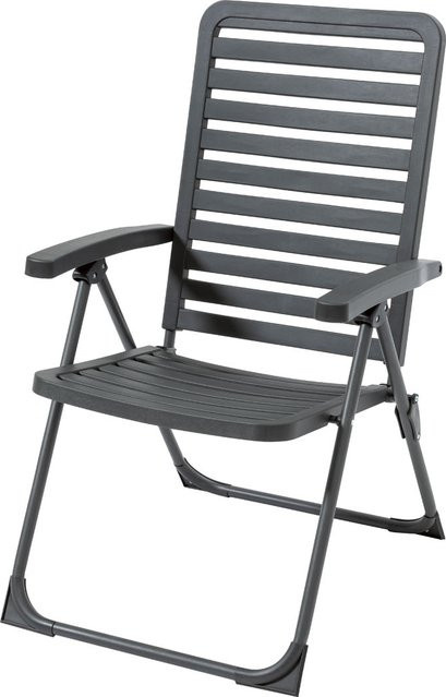 LIVARNO HOME Klappsessel mit Armlehnen, 6-fach verstellbar, grau/anthrazit, B/T/H: 62 x 62 x 106 cm - Bild 1