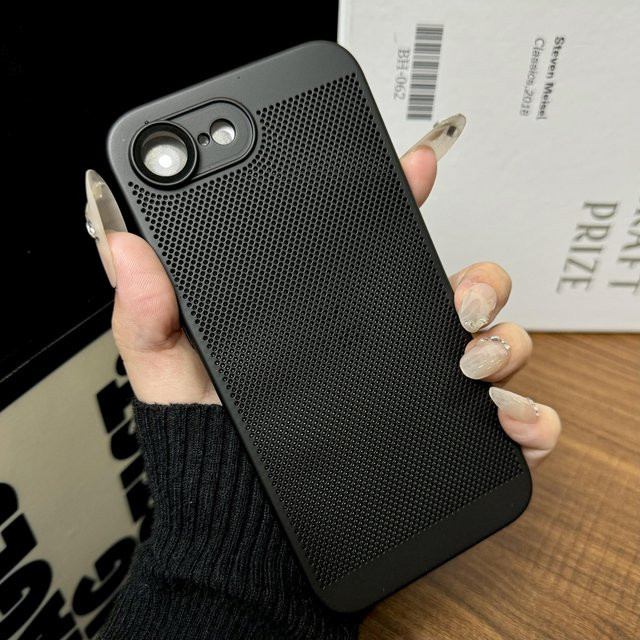 Wärmeableitende dünne PC-Hülle mit Kühlendes Netz und Glas-Linsenschutz für iPhone, Marke Tuiying002, Farbe Grau - Bild 1