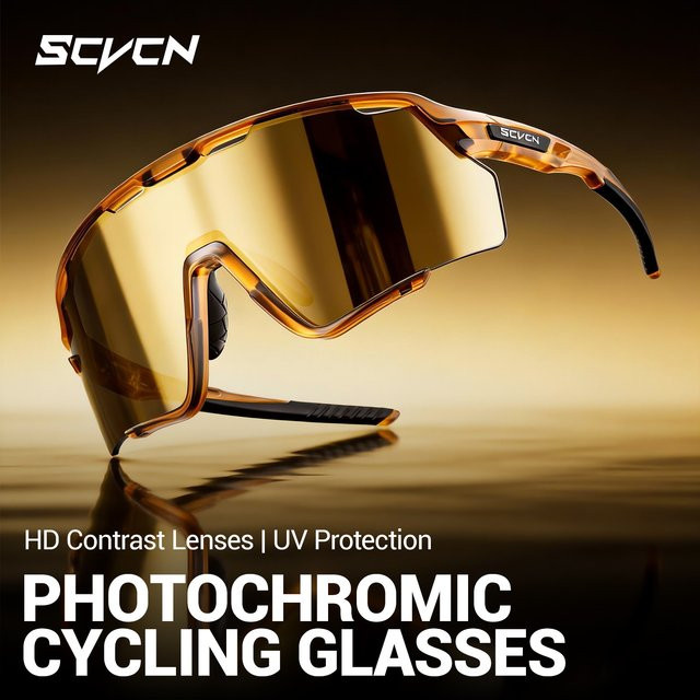 SCVCN Sportsonnenbrille, Unisex, Vollrand, Kunststoff, Photochrome - Bild 1