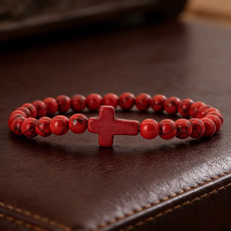 diffone Armband, Perlen, Rot Blau Howlith, Herren - Bild 1