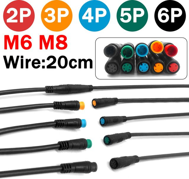 Julet Wasserdichte Elektrische Fahrrad Butt Joint Stecker Männlich Weiblich 4 Pin Ebike Display Kabel Stecker 20 cm - Bild 1