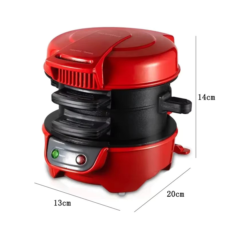BALASHOV Elektrischer Burger Maker und Sandwich Maker in Rot mit 220V für Frühstück und Muffin-Zubereitung - Bild 5