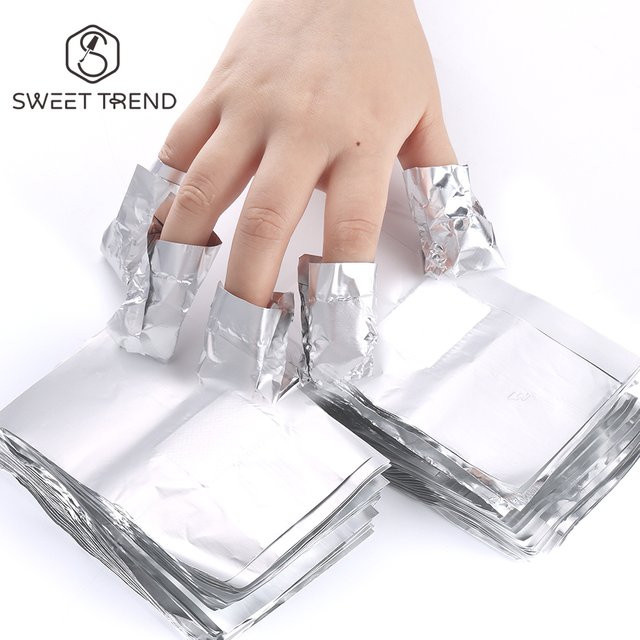 SWEET TREND Einweich-Aluminiumfolien mit Wattepads, Maniküre-Zubehör - Bild 1