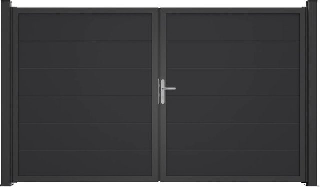 GroJa Tor BasicLine Nova 2-flügelig in Anthrazit, Breite: 300 cm, Höhe: 180 cm - Bild 1