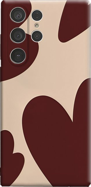 Stoßfeste doppellagige Handyhülle mit Herz-Design für Samsung Galaxy S25 Ultra, S24 und S23 Ultra Plus in Burgunderrot - Bild 1
