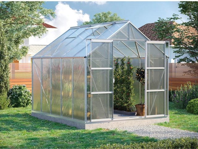 Vitavia Gewächshaus Uranus 8300 aus Aluminium Eloxiert mit Polycarbonat-Verglasung in Silber, 8,3 m² - Bild 1