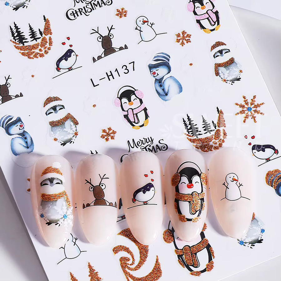 SWEET TREND Nagelaufkleber Weihnachten, 8 Stück, Gold, Glänzend - Bild 2