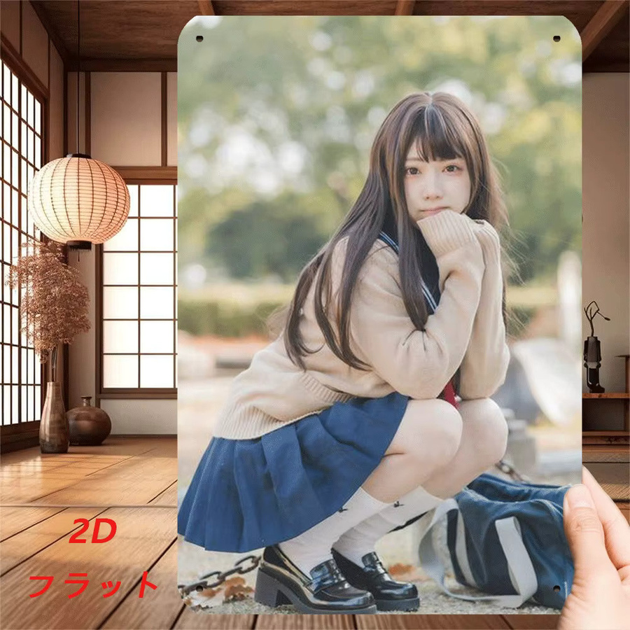 Retro Metallschild CIFBUY Vintage Japanischer Schulstil Blechposter Wanddekoration Mehrfarbig B: 20,32 cm, H: 30,48 cm - Bild 5