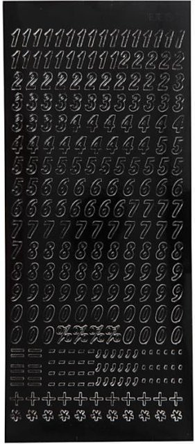 You do it Zahlen Sticker aus Aluminiumfolie in Schwarz, 1 Bogen, B: 23 cm, H: 10 cm - Bild 1