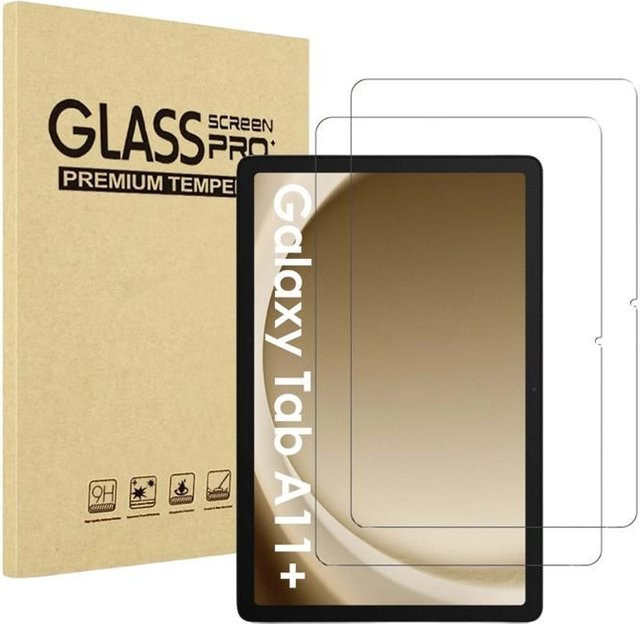 Phonillico Displayschutzfolie aus gehärtetem Glas für Samsung Galaxy Tab A11 Plus, 2er-Pack, transparent - Bild 1