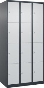 C+P Schließfachschrank Classic PLUS mit 3 Abteilen in Anthrazit und Lichtgrau, H x B x T: 185 x 90 x 50 cm - Bild 1