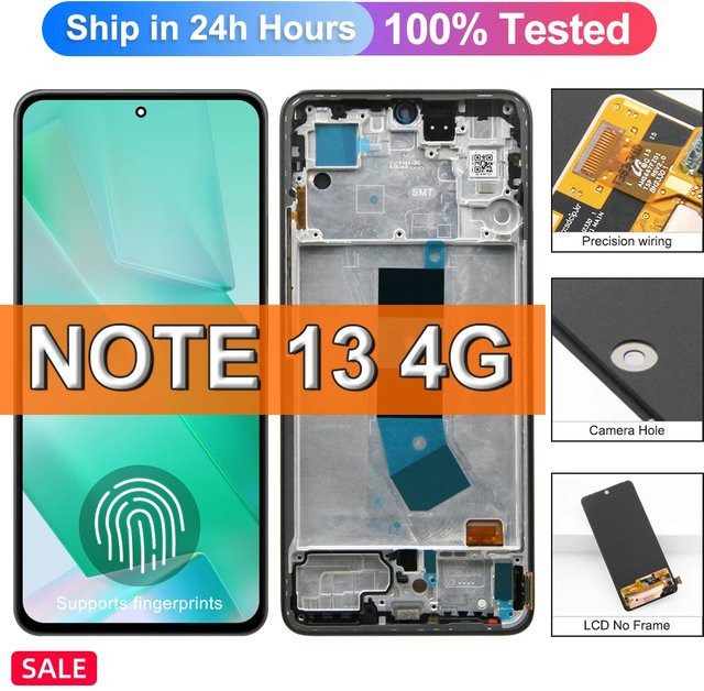 Xiaomi Redmi Note 13 4G AMOLED TFT Display mit Touchscreen und Display Frame in Schwarz, 6.67 Zoll - Bild 1