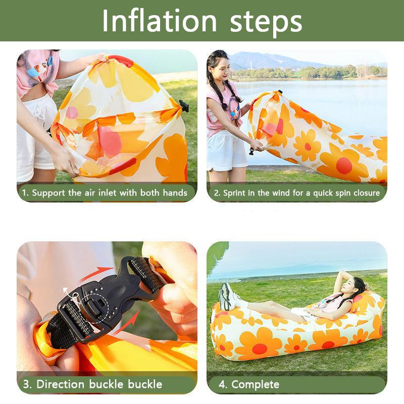 Tragbare Strandliege Air aufblasbares Schlafsofa als Liegestuhl für Camping und Garten, 205 x 70 cm - Bild 2
