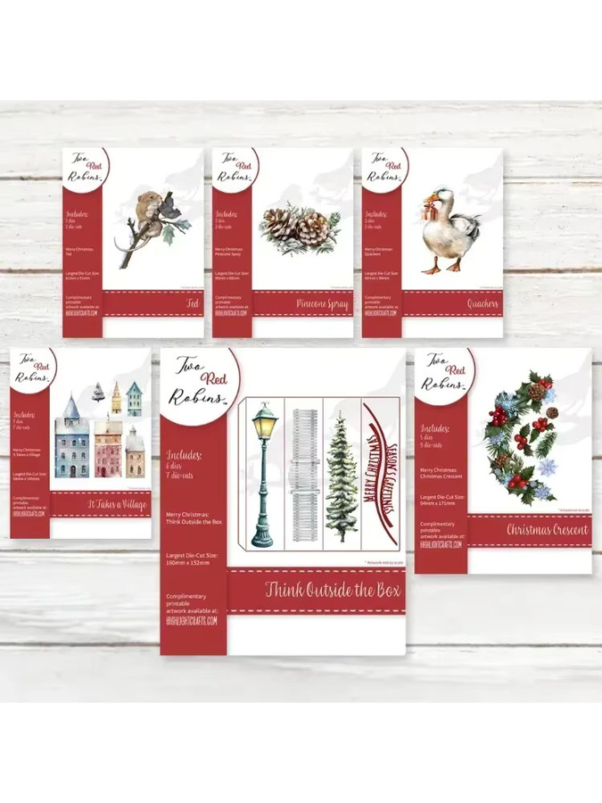 DIY Scrapbooking Prägestempel Set Dorf Weihnachten Halbmond Motiv für Fotoalben in Multicolour - Bild 2