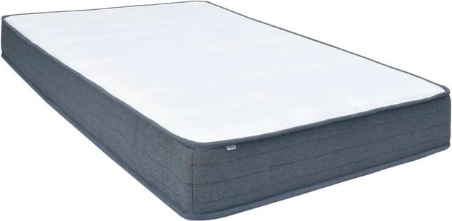 vidaXL Boxspringbett-Matratze mit Taschenfedern in Grau und Weiß, B/T/H: 200 x 140 x 20 cm - Bild 1