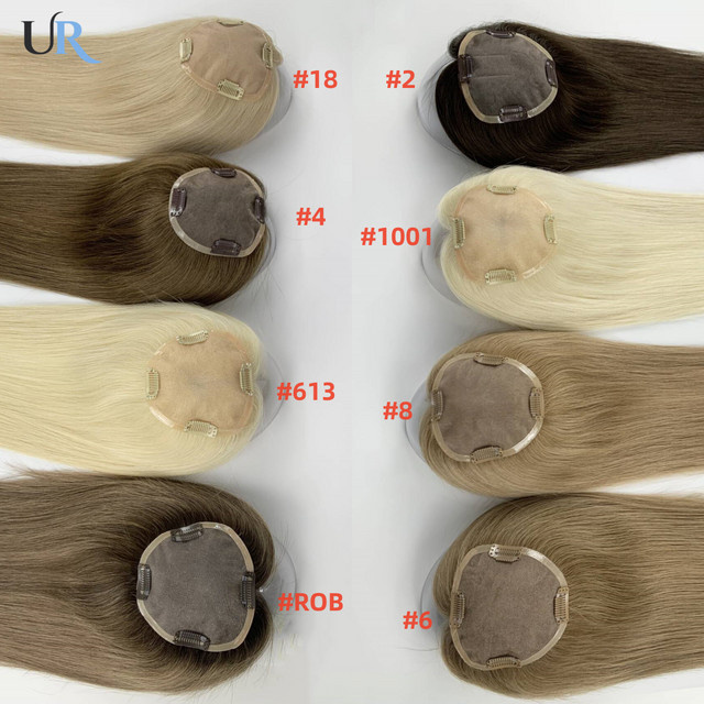 Umar Echthaar-Topper für Damen, blond, glatt, Mono-Basis - Bild 1