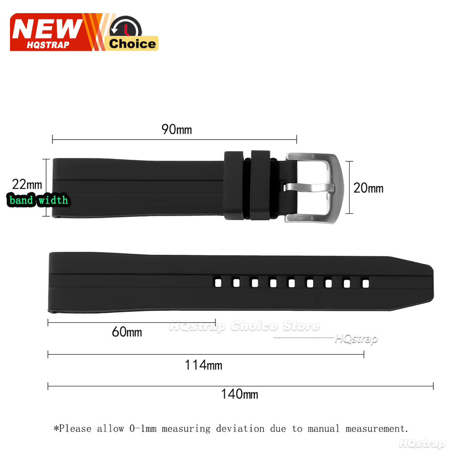 HQstrap Uhrenarmband Silikon, Schwarz, Herren - Bild 2