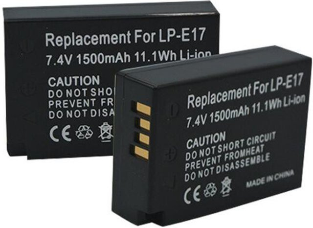 Canon LP-E17 Kamera Akku 1500 mAh in Schwarz für EOS R8 RP R10 R50 200D 250D M3 M5 M6 750D 760D T6i T6s 800D 850D Kiss X8i - Bild 1