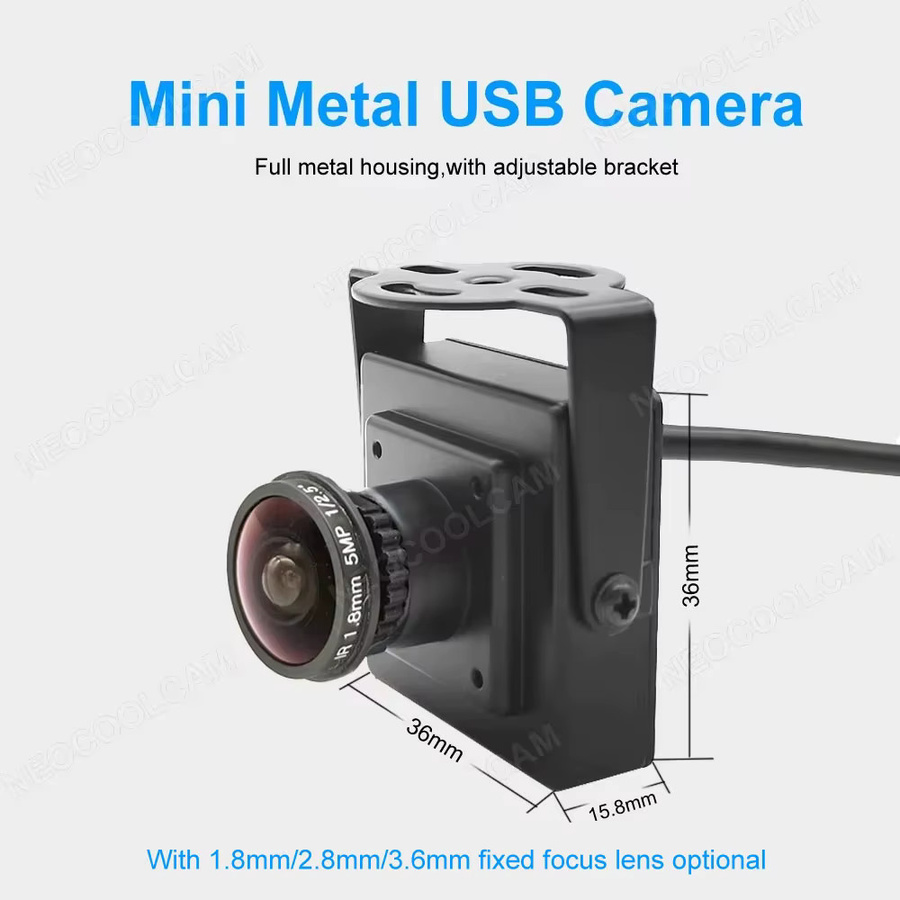 NEOCoolcam Mini USB Webcam 4K UHD 8MP mit 6-22mm Varifokal-Zoom, Schwarz - Bild 5