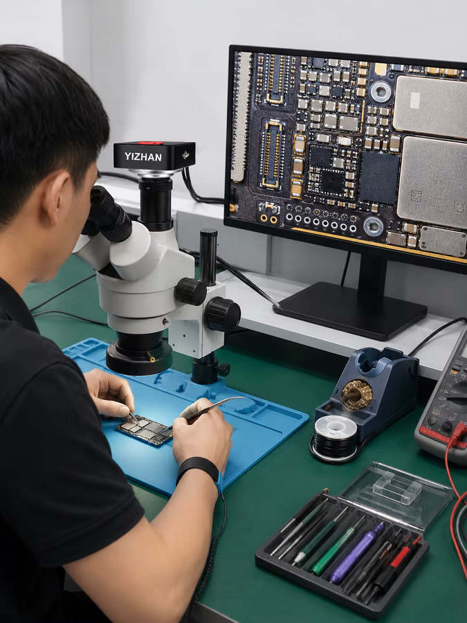 YIZHAN Industriemikroskopkamera 4K 60MP mit IMX415 Sensor, HDMI und USB, Schwarz, inklusive Windows-Messsoftware und Fernbedienung für Trinokularmikroskope, PCB-Reparatur und Elektronikinspektion - Bild 6