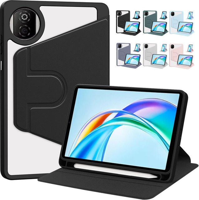 Schutzhülle für Huawei Honor Pad X7 8,7 Zoll 2025 mit Acryl-Rückseite und rotierendem Ständer, Transparent, inklusive Stifthalter - Bild 1
