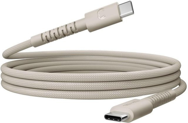 Fresh N Rebel FlexWave USB-C zu USB-C Kabel, silikon geflochten, 100W, Farbe: Sand, Länge: 2 m - Bild 1