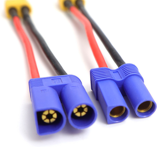 EC5 zu XT60 Adapter mit 14AWG Silikonkabel, Stecker-Buchse-Verbindungskabel für RC-Akku und ESC, Multicolor, Länge: 10 cm - Bild 1