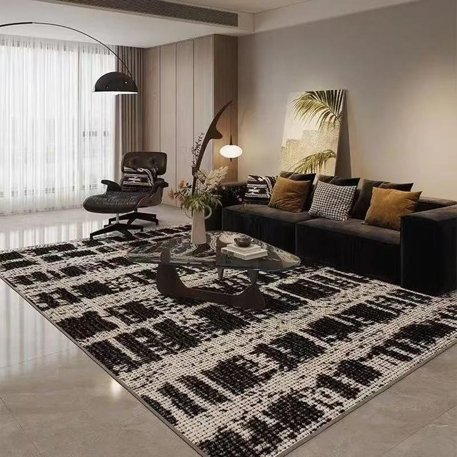 Karpetti Nordischer Luxus Teppich mit geometrischem Design, schwarz, B/T: 80 x 50 cm - Bild 1