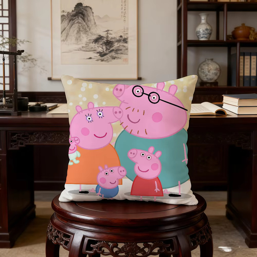 Peppa Pig Kissenbezug von Hasbro, quadratisch, mehrfarbig, doppelseitig bedruckt mit Reißverschluss - Bild 4