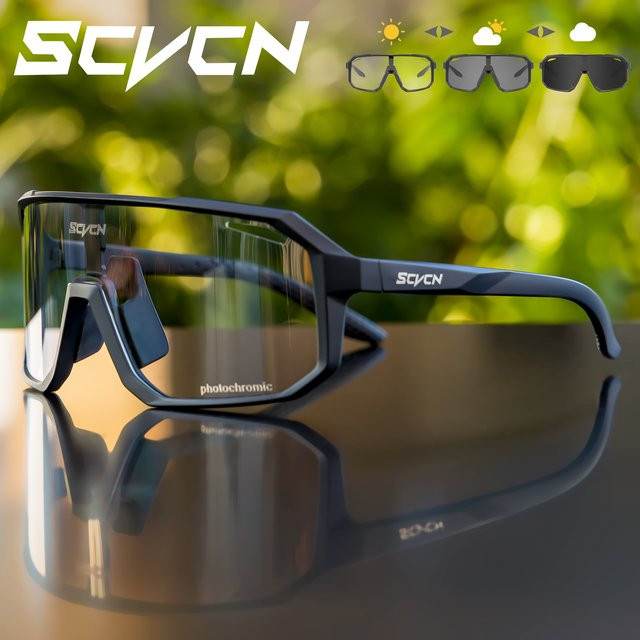 SCVCN Sportsonnenbrille, Unisex, Vollrand, Kunststoff, Photochrome - Bild 1