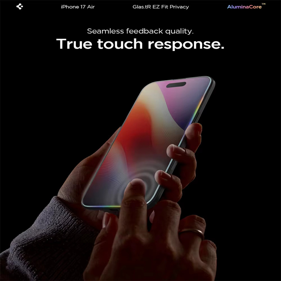 Spigen Glas.tR EZ Fit Sichtschutzfolie für iPhone 17 Pro Max, iPhone 16, iPhone 15 und iPhone 14 Plus, 2 Stück, transparent - Bild 2