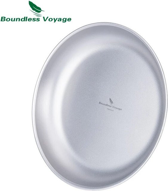 Boundless Voyage Titan-Teller aus Titan in Silber als Speiseteller für Camping und Outdoor-Aktivitäten - Bild 1