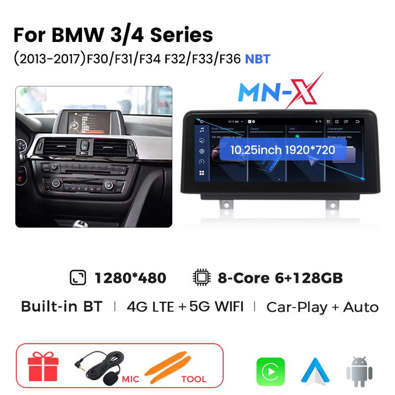 MEKEDE Android 15 Autoradio für BMW 1 2 3 4 Serie (F20 F21 F22 F30 F31 F32 F33 F34 F36) mit 8-Kern Prozessor, GPS-Navigation, Wireless Carplay, Android Auto, 4G LTE, WIFI und Bluetooth in Schwarz - Bild 6