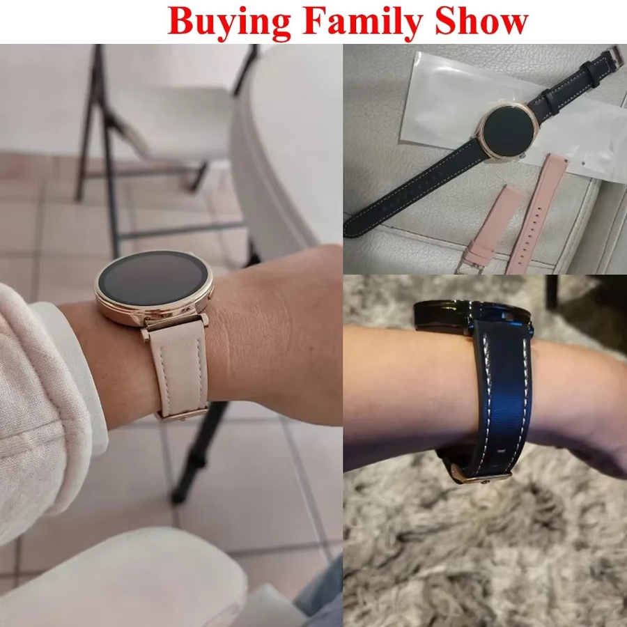 QCTOG Smartwatch-Armband Leder, Roségoldene Schnalle, 18 mm, Unisex - Bild 2