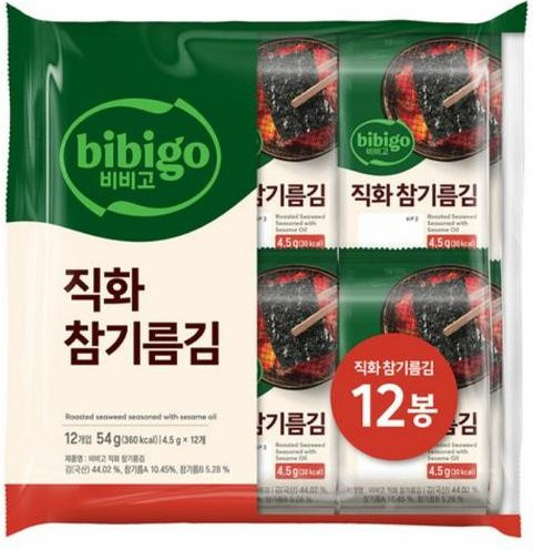 Bibigo Gerösteter Seetang mit Sesamöl 12 x 4,5 g - Bild 1