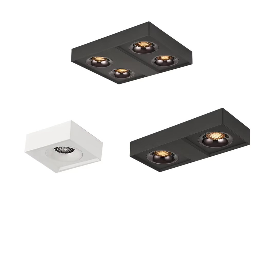 IWP Quadratische LED Deckenleuchte mit COB Spotlights, dimmbar, Schwarz oder Weiß - Bild 2