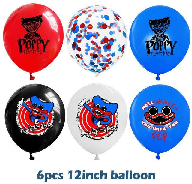 Poppy Playtime Geburtstagsparty Zubehör Set mit Luftballons und Kuchenfiguren in Multicolor von RushSike - Bild 1